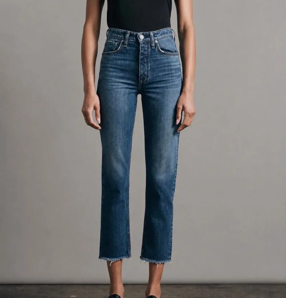 Rag & Bone Nina High Rise Ankle Cigarette Jeans Dark Wash Women’s Size 27